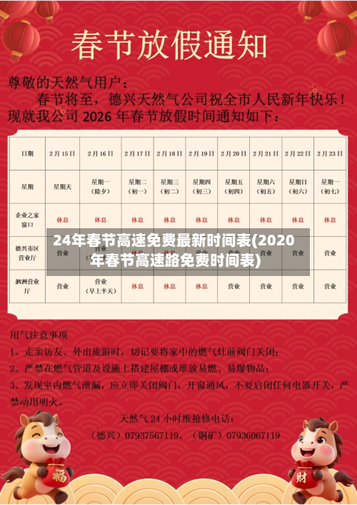 24年春节高速免费最新时间表(2020年春节高速路免费时间表)-第2张图片