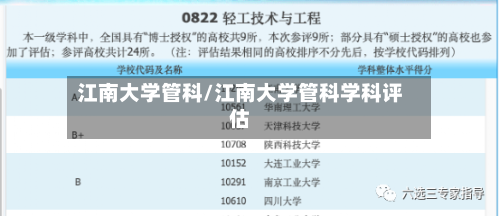 江南大学管科/江南大学管科学科评估-第3张图片