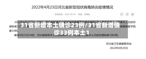 31省新增本土确诊23例/31省新增确诊33例本土1-第2张图片