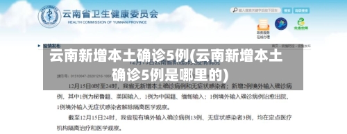 云南新增本土确诊5例(云南新增本土确诊5例是哪里的)