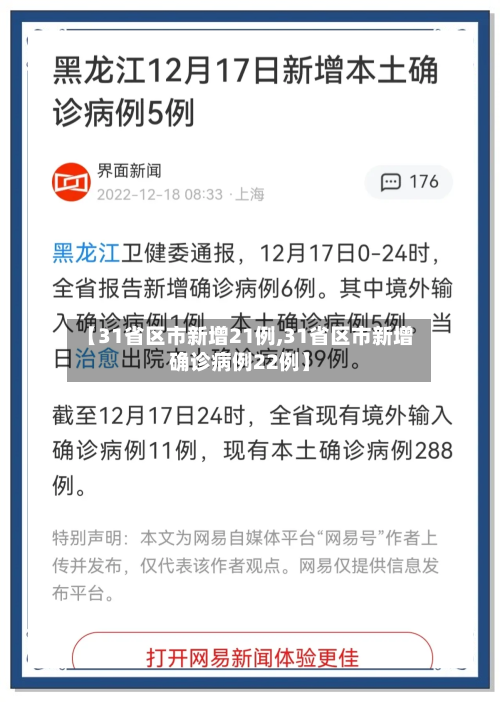【31省区市新增21例,31省区市新增确诊病例22例】