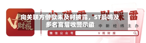 向关联方借款未及时披露	，ST晨鸣及多名高层收警示函-第2张图片