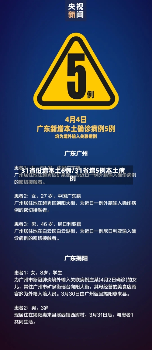 31省份增本土6例/31省增5例本土病例